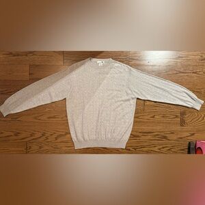 Elegant Men's Cashmere Silk Crewneck Sweater in Light Gray